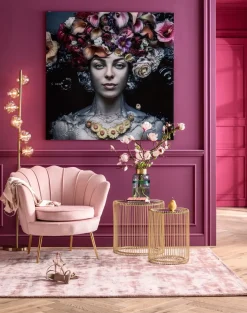 Glastavla Flower Lady, 120x120cm - KARE Design