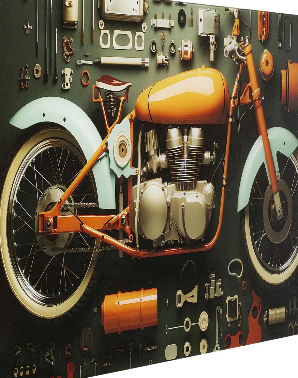 Glastavla Garage Motorbike, 60x80cm - KARE Design