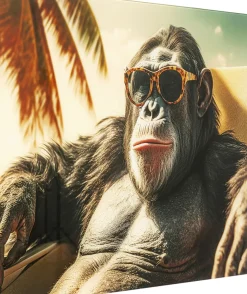Glastavla Holiday Monkey, 80x60cm - KARE Design