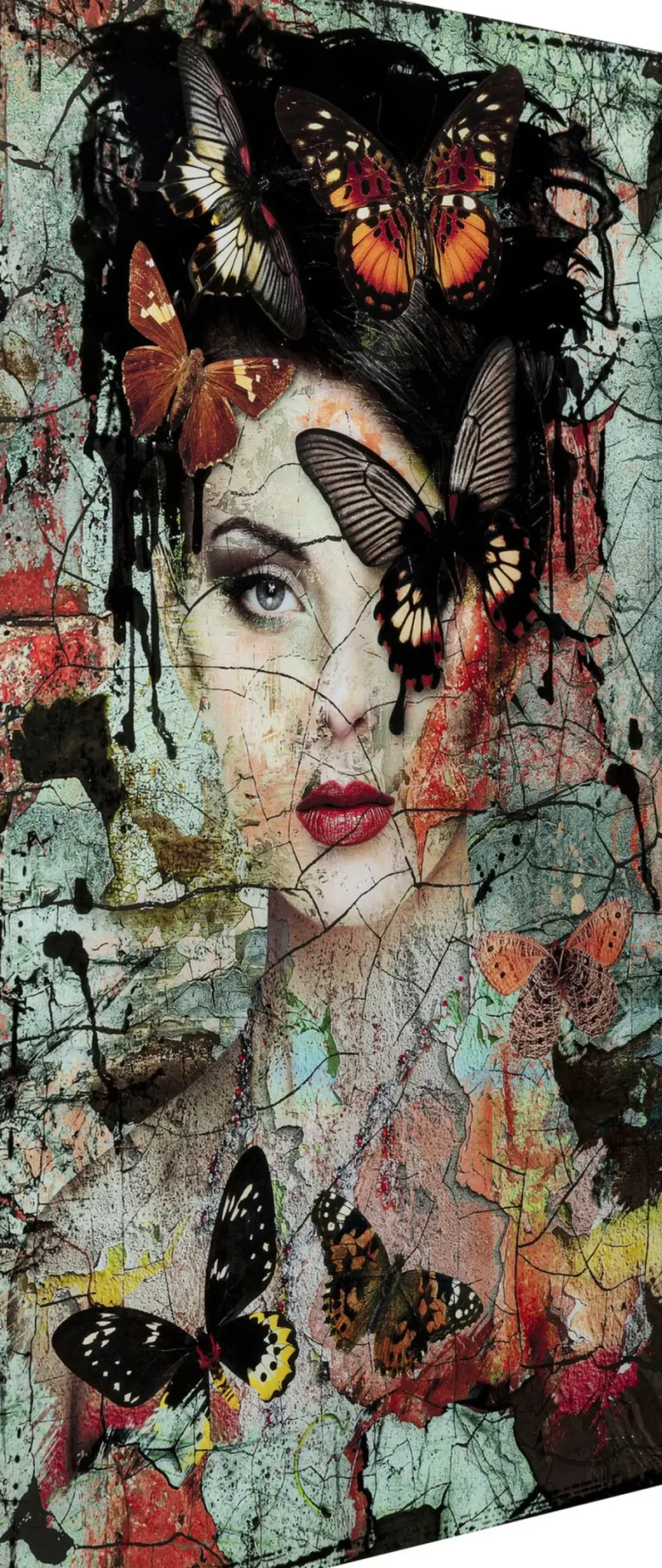 Glastavla Lady Butterfly, 100x150cm - KARE Design