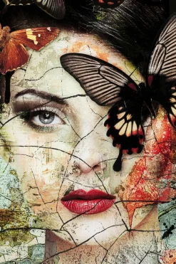 Glastavla Lady Butterfly, 100x150cm - KARE Design