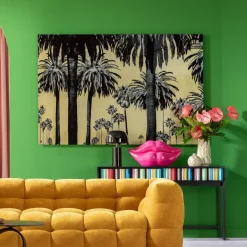 Glastavla Metallic Palms, 180x120cm - KARE Design
