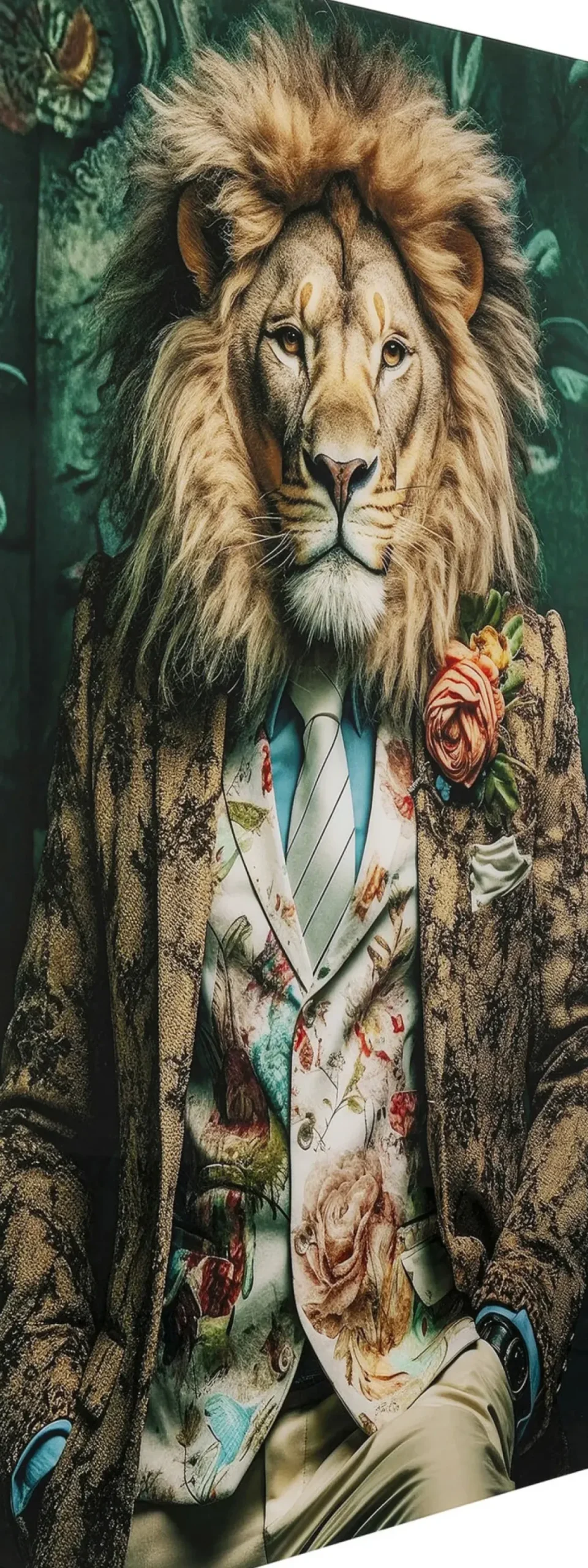 Glastavla Mister Lion, 150x100cm - KARE Design
