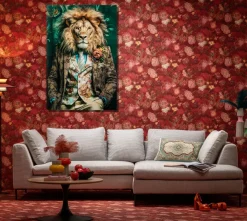 Glastavla Mister Lion, 150x100cm - KARE Design