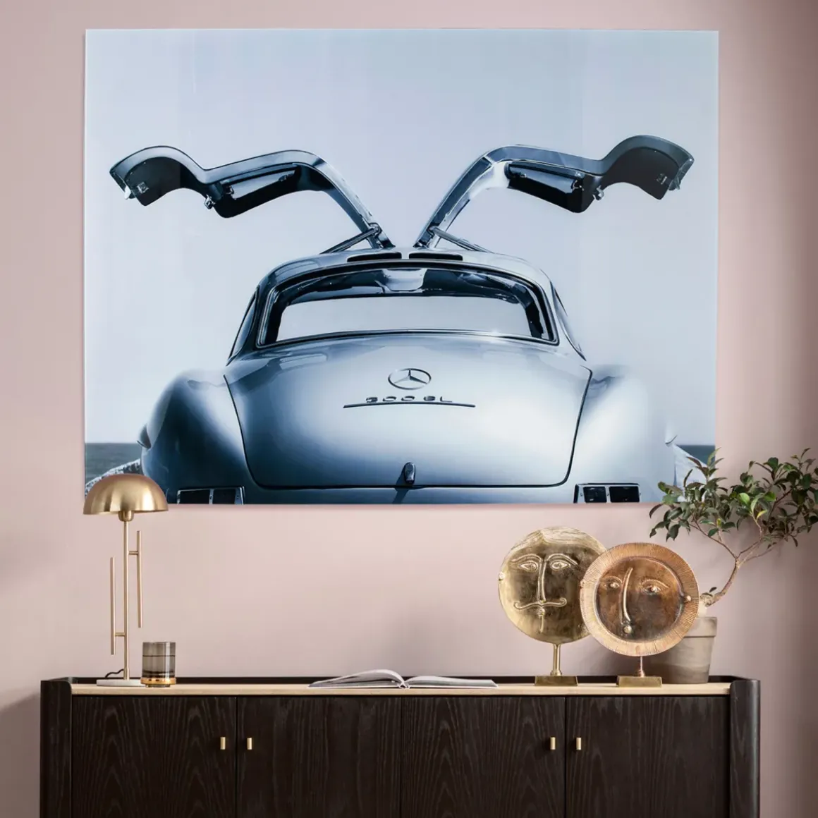 Glastavla Oldtimer - Mercedes Måsvinge, 160x120cm - KARE Design