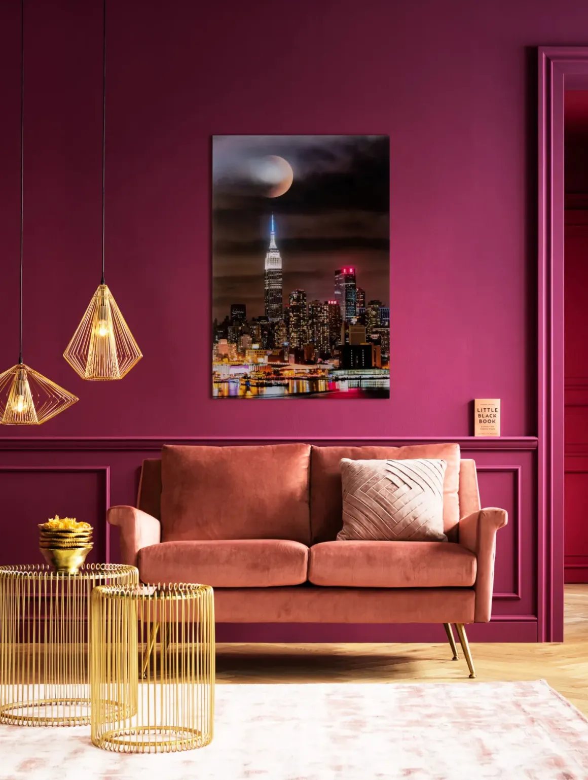 Glastavla Skyline Moon, 80x120cm - KARE Design
