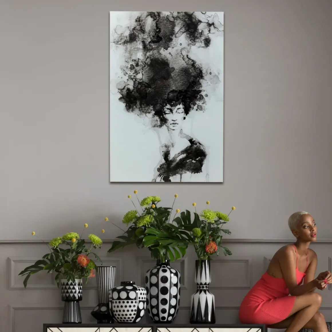 Glastavla Smokey Hair, 100x150cm - KARE Design