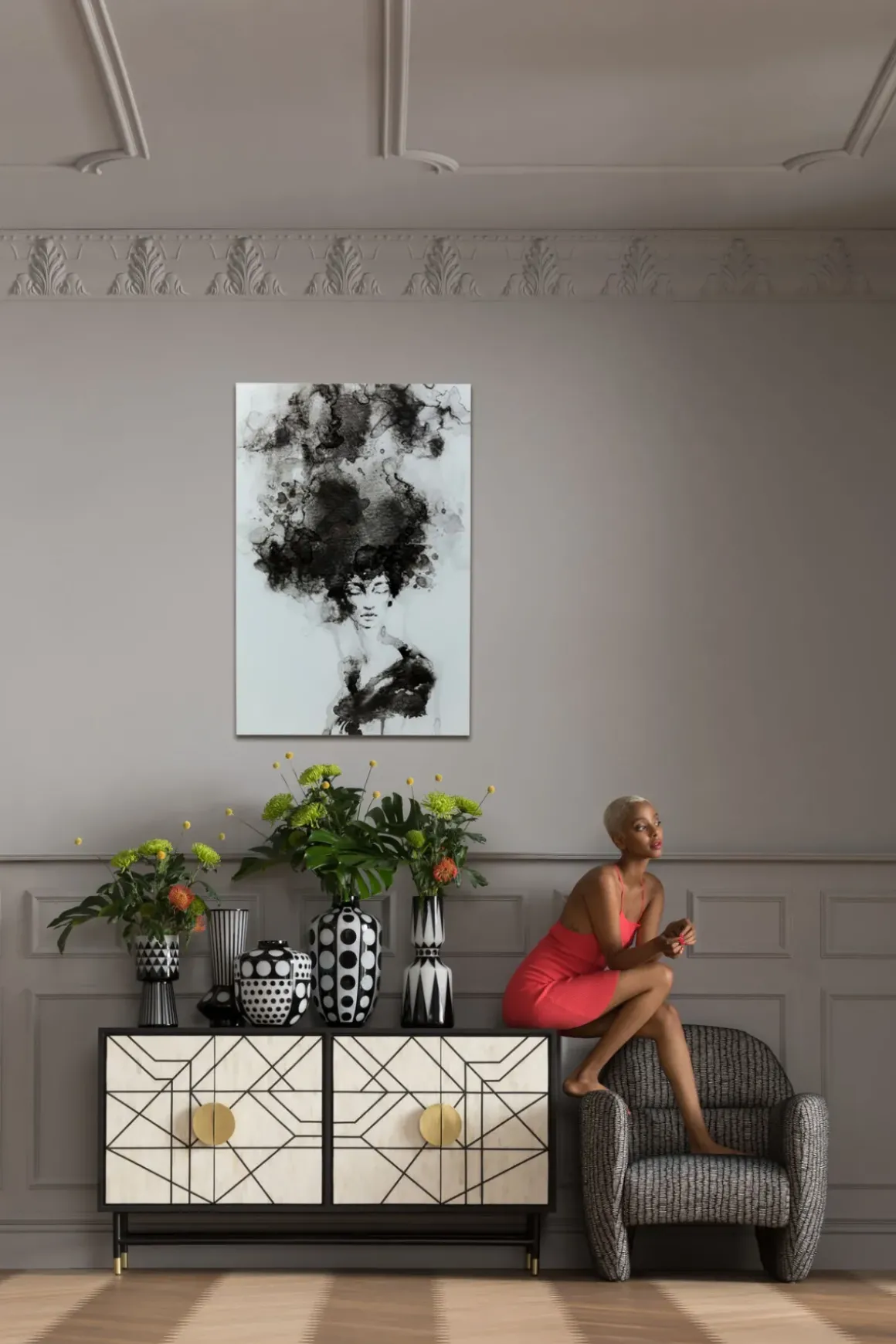 Glastavla Smokey Hair, 100x150cm - KARE Design