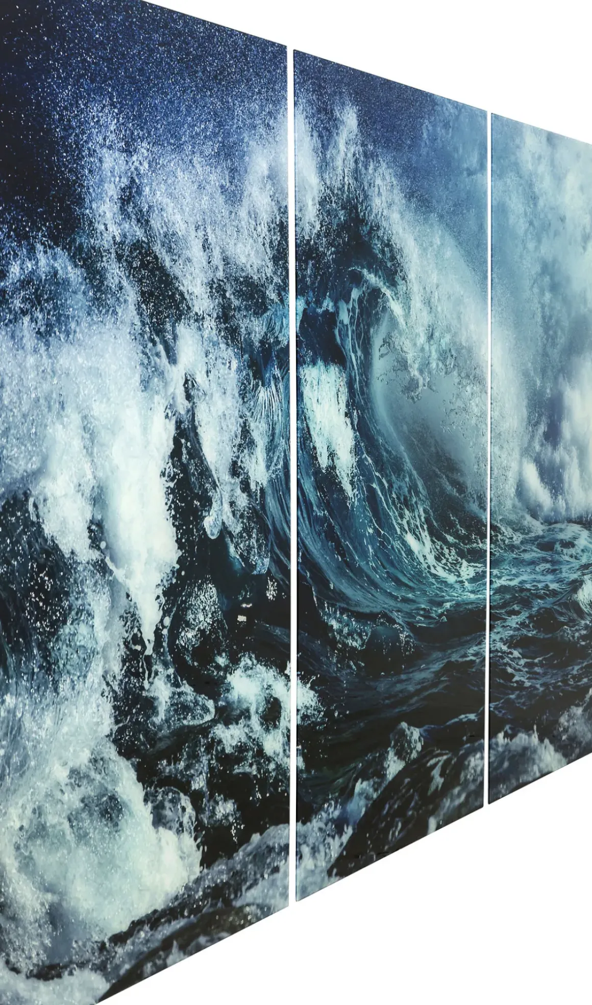 Glastavla Triptychon Wave 240x160cm (3/Set) - KARE Design