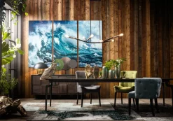 Glastavla Triptychon Wave 240x160cm (3/Set) - KARE Design