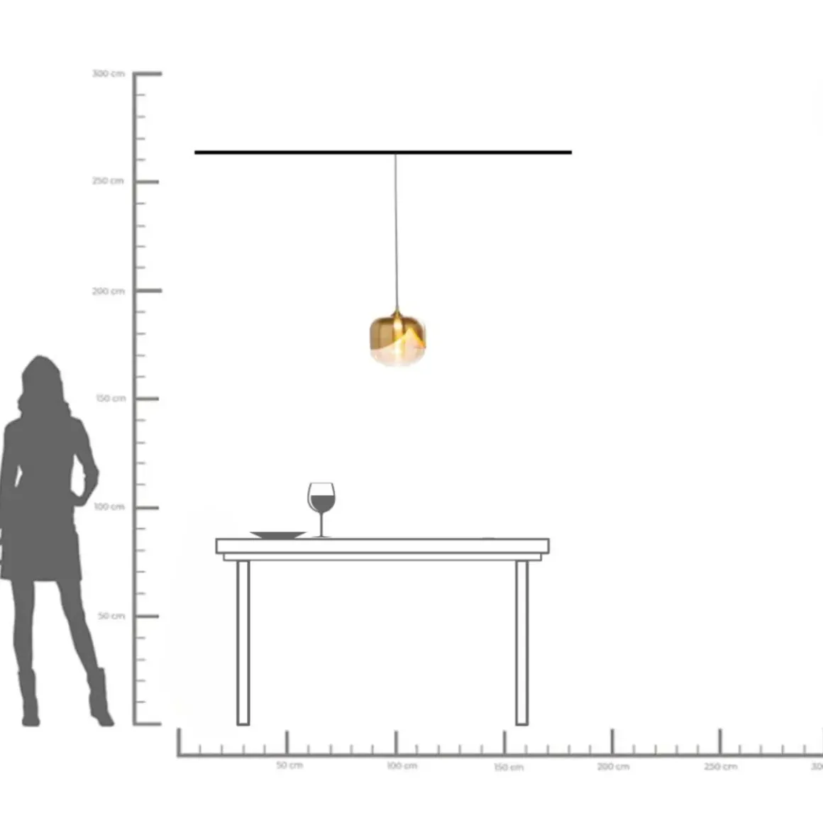 Goblet Pendel - Taklampa i Mässing och Tonat Glas, Ø25cm - KARE Design