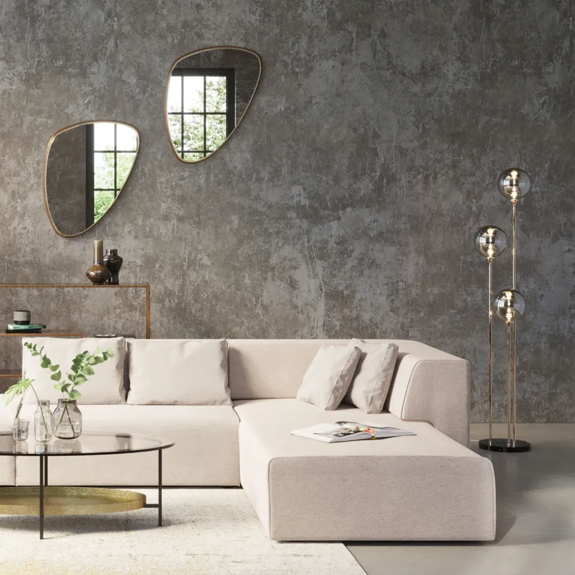 Golvlampa Al Capone - Tre Glasklot, 176cm - KARE Design