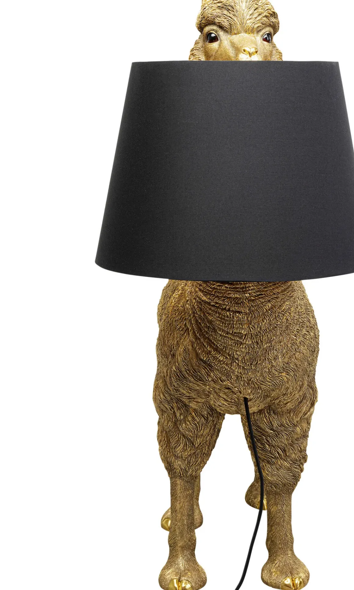 Golvlampa Alpaca - Alpacka, Guld Med Svart Skärm, 108cm - KARE Design