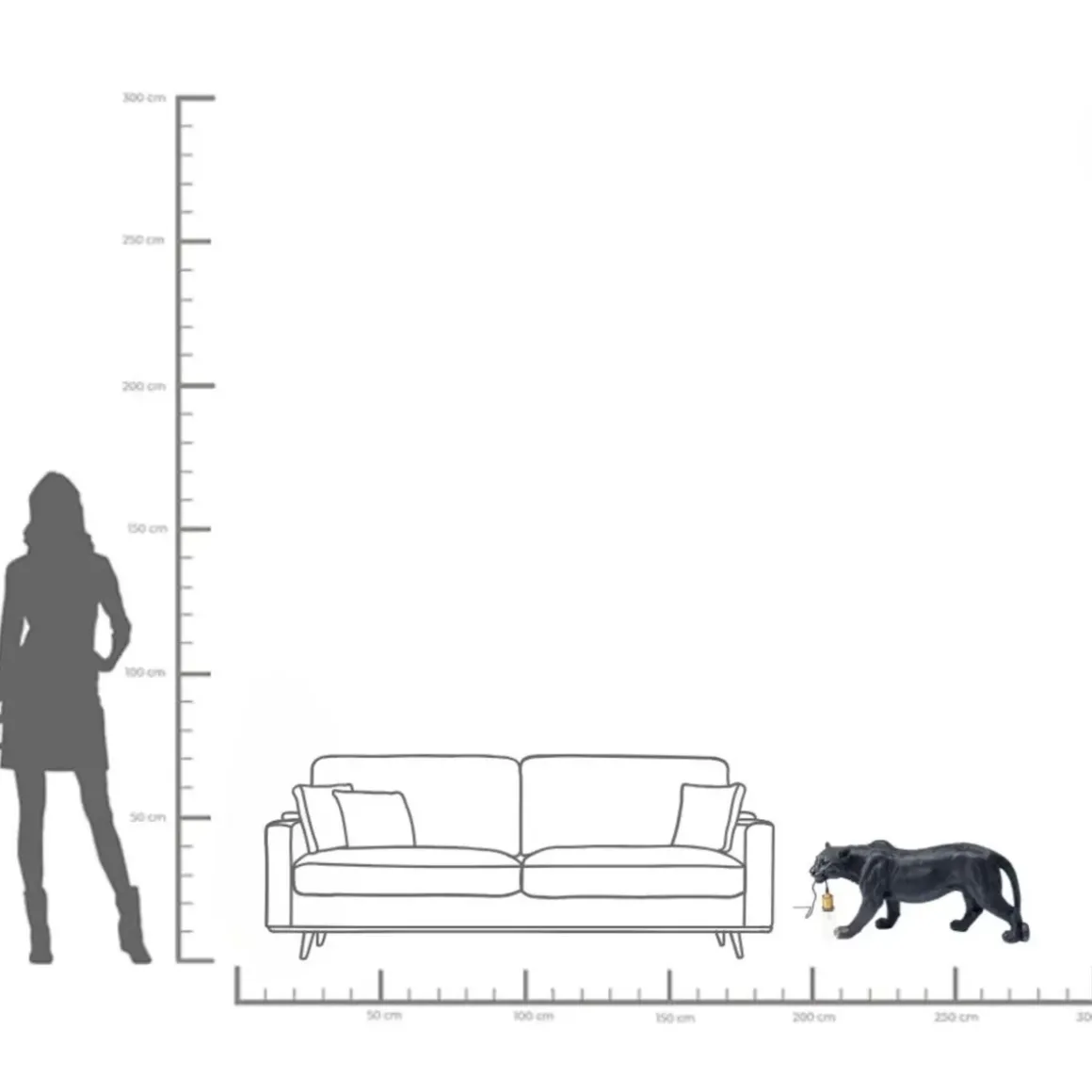 Golvlampa Animal Bagheera - Svart Panter - KARE Design