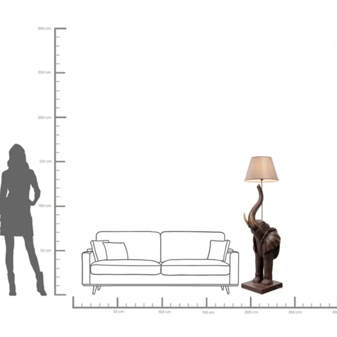 Golvlampa Animal Elephant - 154cm - KARE Design
