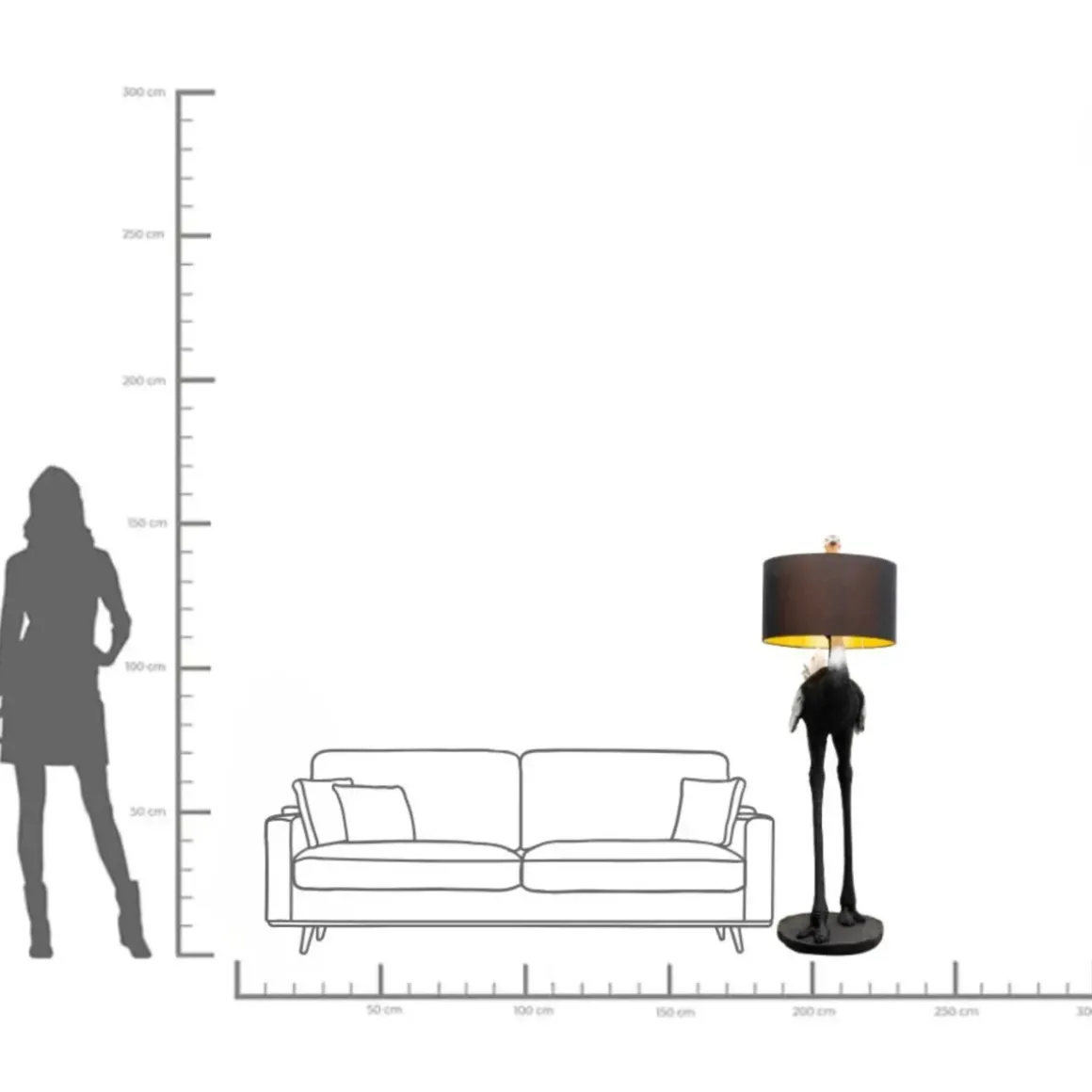 Golvlampa Animal Ostrich, 147cm - KARE Design