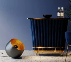 Golvlampa Apollon - Antracitgrå/Guld Ø50cm - KARE Design