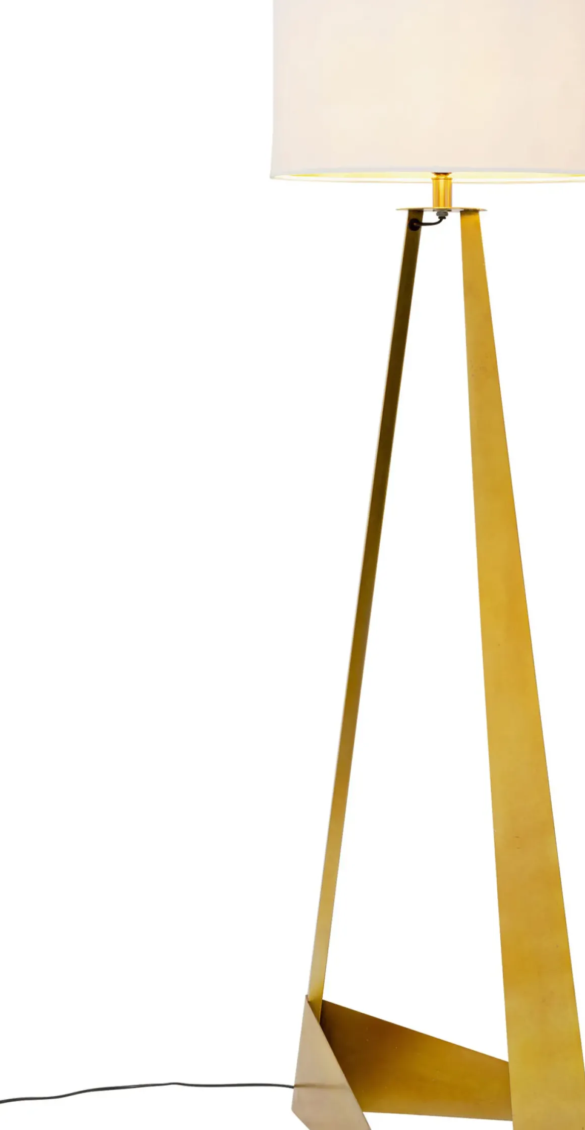Golvlampa Art Swing - Fot på Mässing, vit skärm, 150cm - KARE Design
