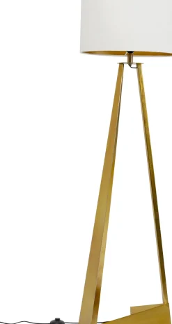 Golvlampa Art Swing - Fot på Mässing, vit skärm, 150cm - KARE Design