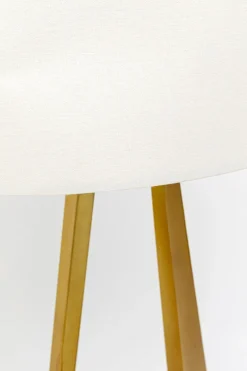 Golvlampa Art Swing - Fot på Mässing, vit skärm, 150cm - KARE Design