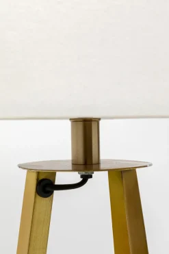 Golvlampa Art Swing - Fot på Mässing, vit skärm, 150cm - KARE Design