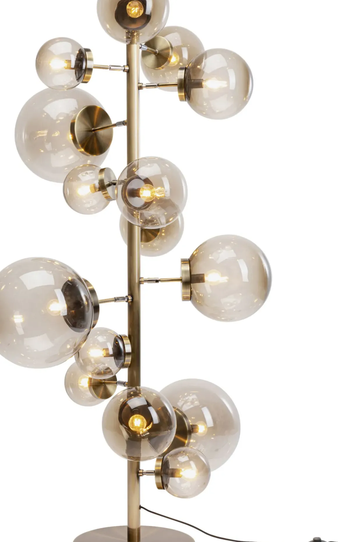 Golvlampa Balloon -Mässing/Rökigt Glas, 160cm - KARE Design