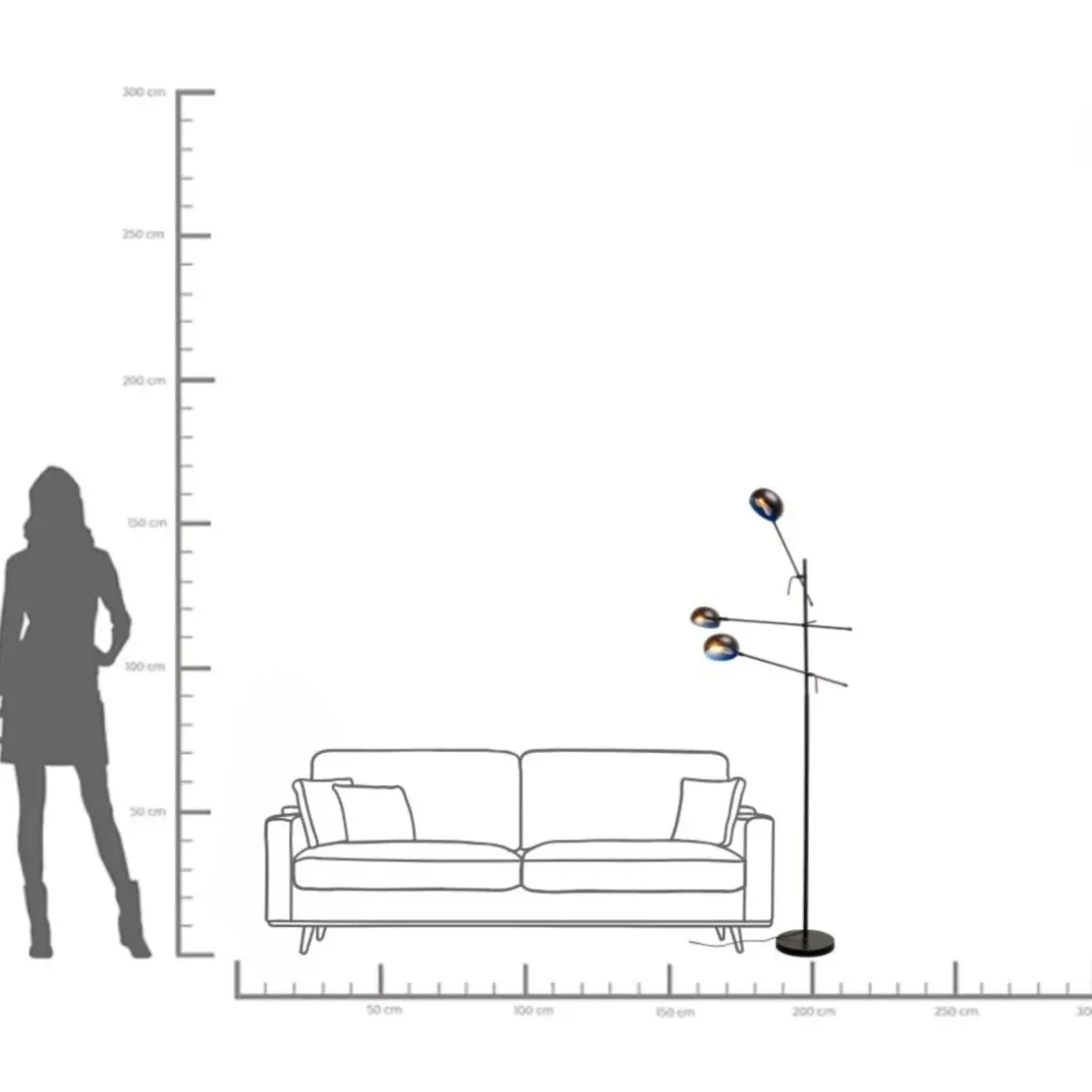 Golvlampa Bola Trio, 160cm - KARE Design