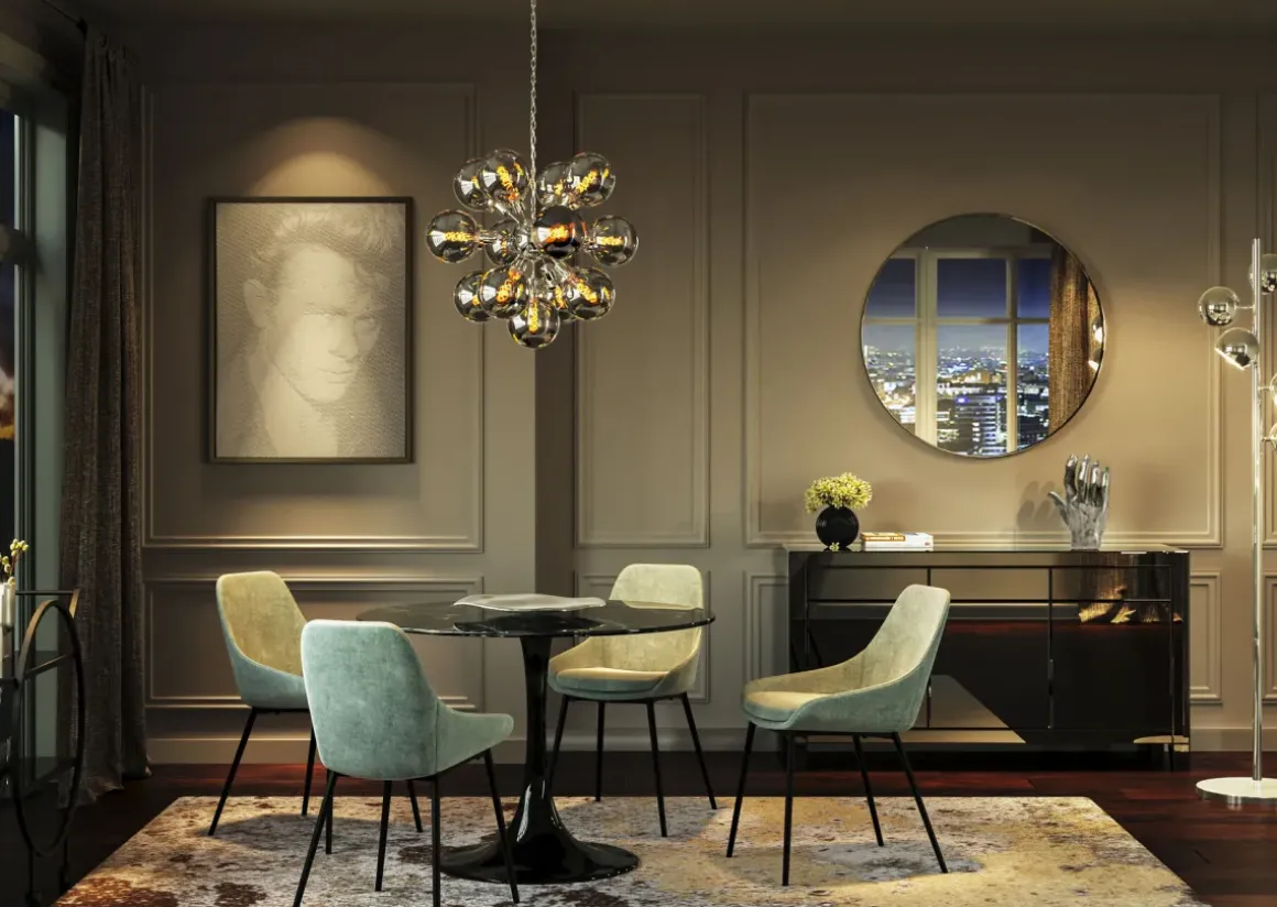 Golvlampa Calotta Krom - Riktbara Lampor 5 st, 200cm - KARE Design