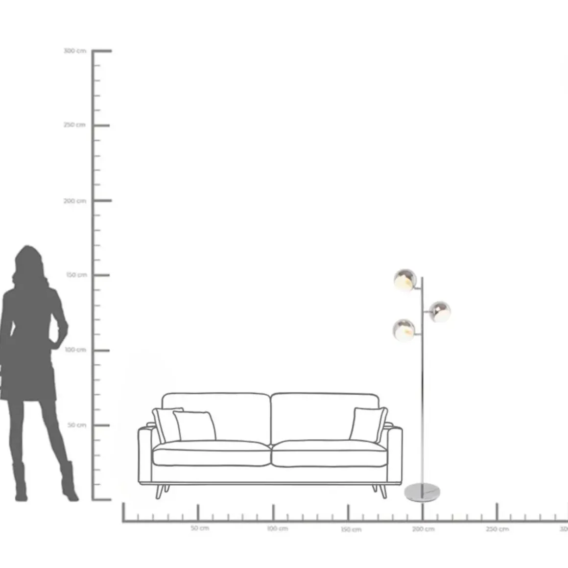 Golvlampa Calotta Krom - 3 Riktbara Lampor - KARE Design