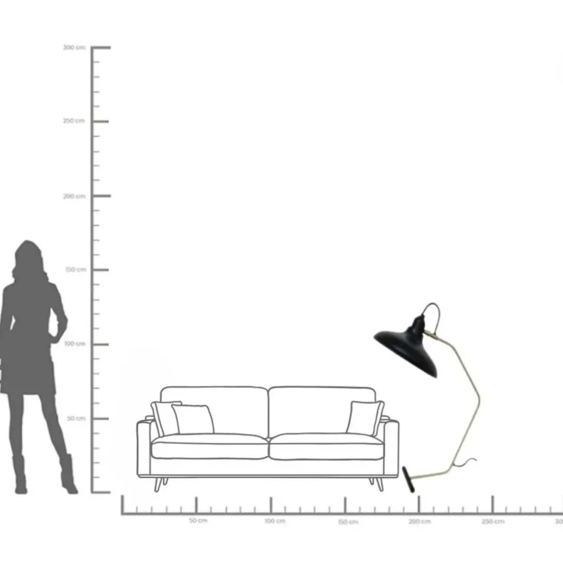 Golvlampa Doro - Svart, 130cm - KARE Design