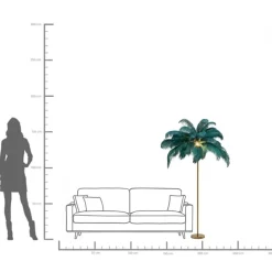 Golvlampa Feather Palm - Grön, 165cm - KARE Design