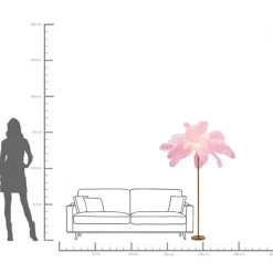 Golvlampa Feather Palm - Rosa, 165cm - KARE Design