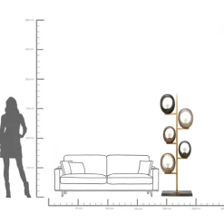 Golvlampa Five Loops, 173cm - KARE Design