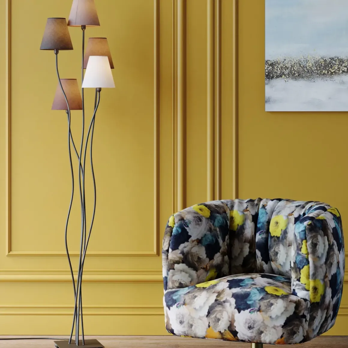 Golvlampa Flexible Mocca - 5 Skärmar, 163cm - KARE Design