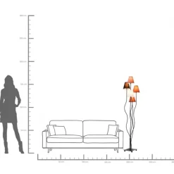 Golvlampa Flexible Mocca - 5 Skärmar, 163cm - KARE Design