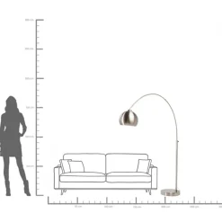 Golvlampa Lounge Glob - Bågform i Krom - KARE Design