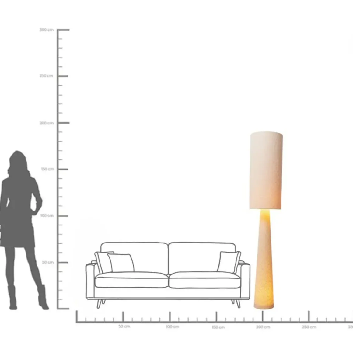 Golvlampa Marleen - Beige/Boucle, 190cm - KARE Design
