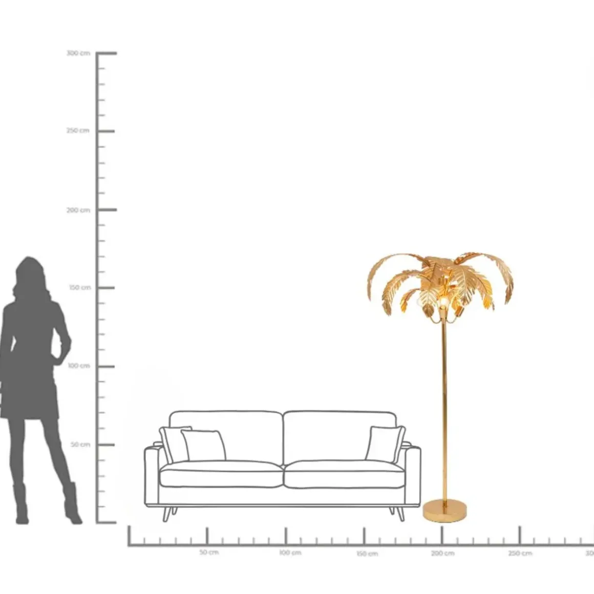 Golvlampa Palmera, 170cm - KARE Design