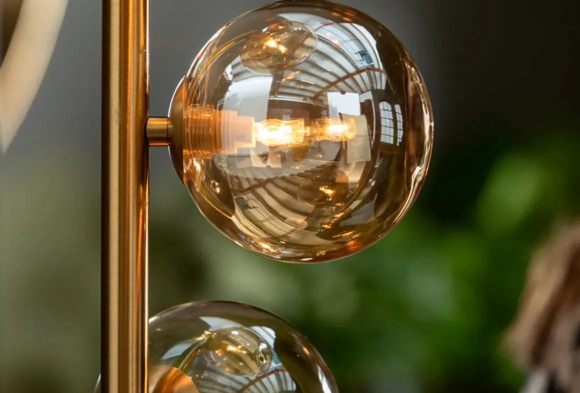 Golvlampa Scala Klot - Glas/ Mässing, 160 cm - KARE Design