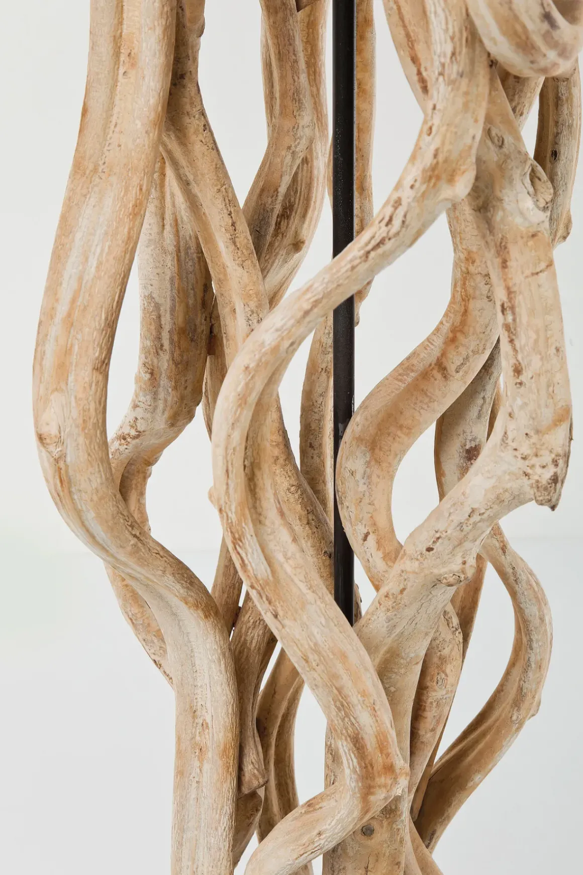 Golvlampa Scultra - Rustik Träfot, Skärm i Sand/Beige, 158cm - KARE Design