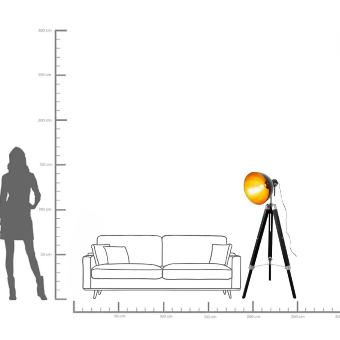 Golvlampa Vista - Svart, 140cm - KARE Design