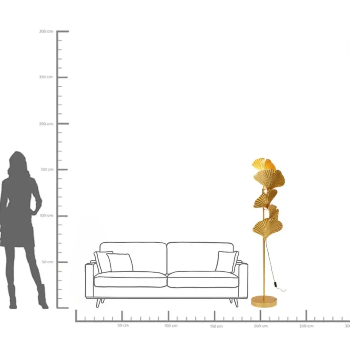 Golvlampa Yuva - Guld, 160cm - KARE Design