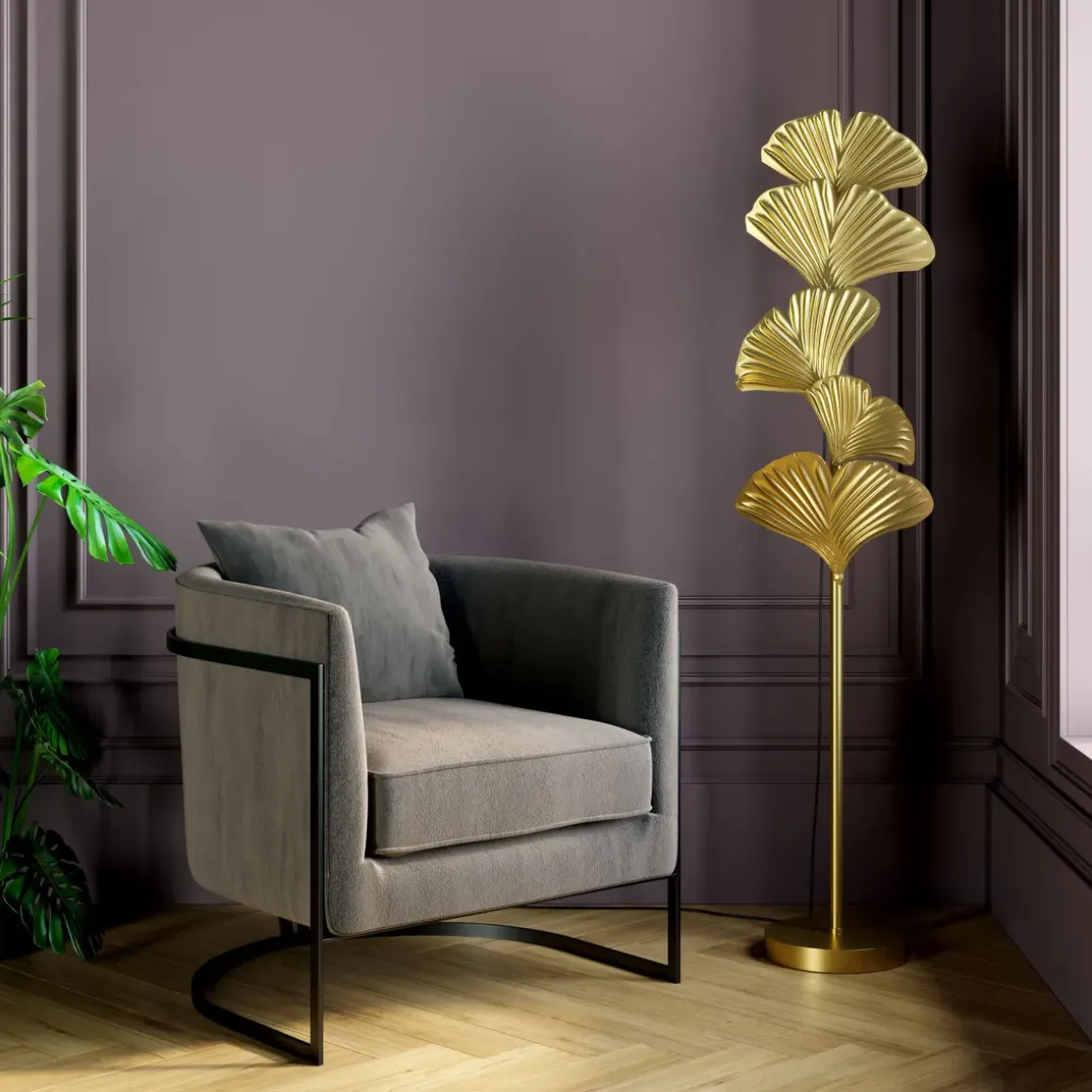 Golvlampa Yuva - Guld, 160cm - KARE Design
