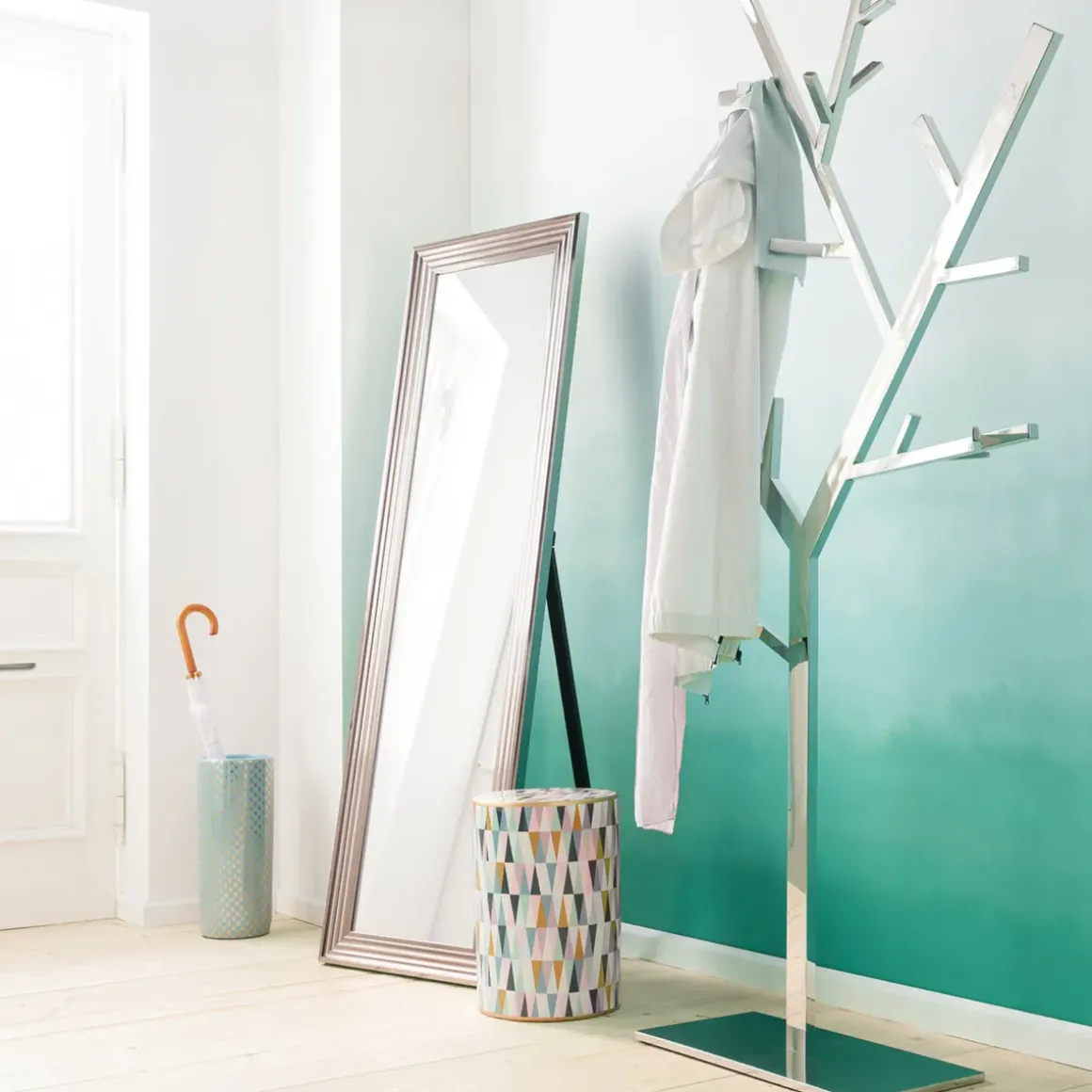 Golvspegel Eve - Ram i Silver, 180x55cm - KARE Design