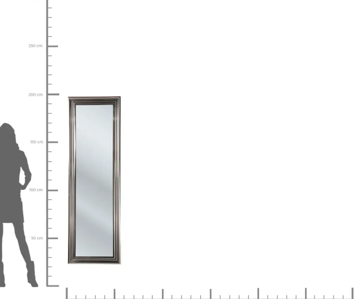 Golvspegel Eve - Ram i Silver, 180x55cm - KARE Design