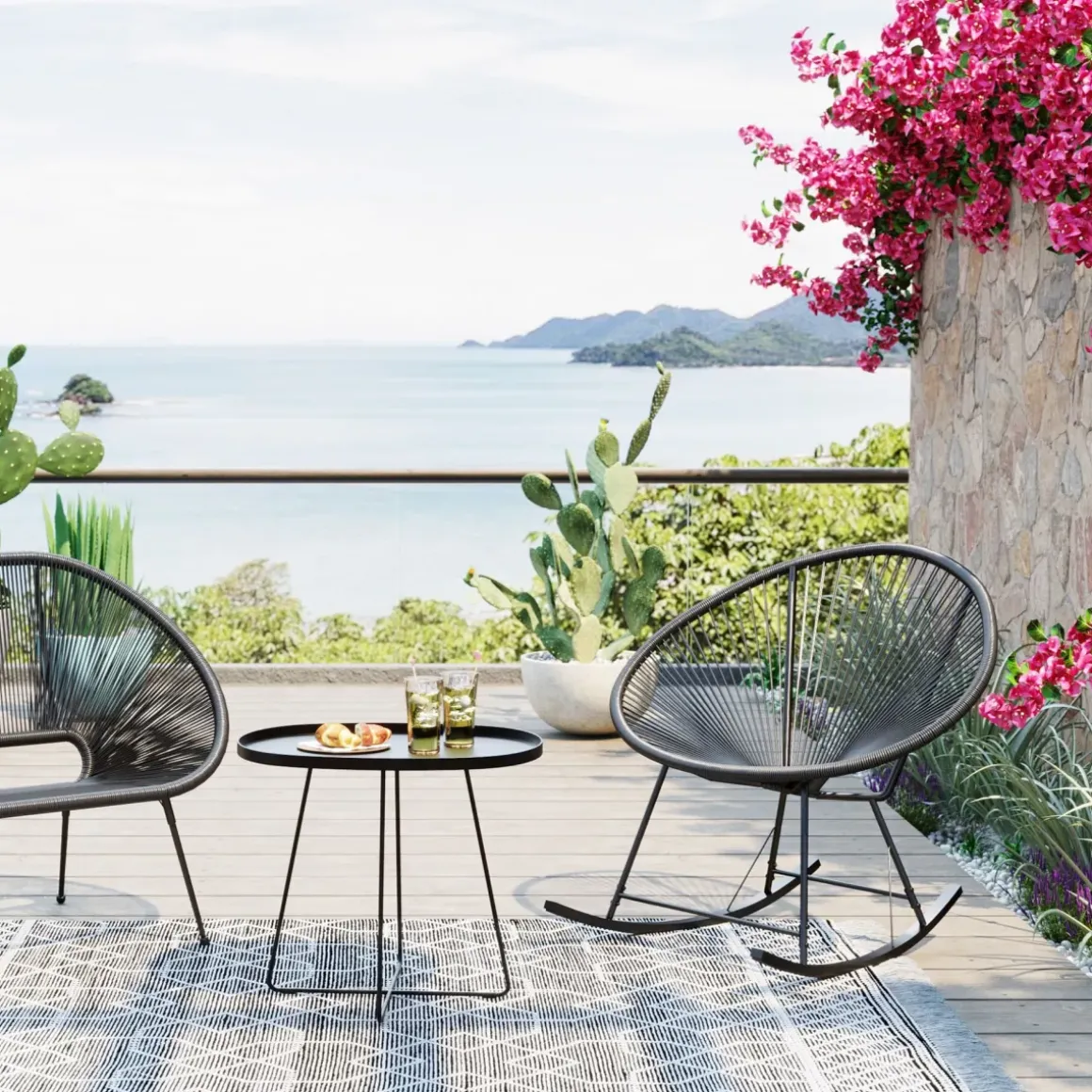 Gungstol Trädgård Acapulco - Svart - KARE Design