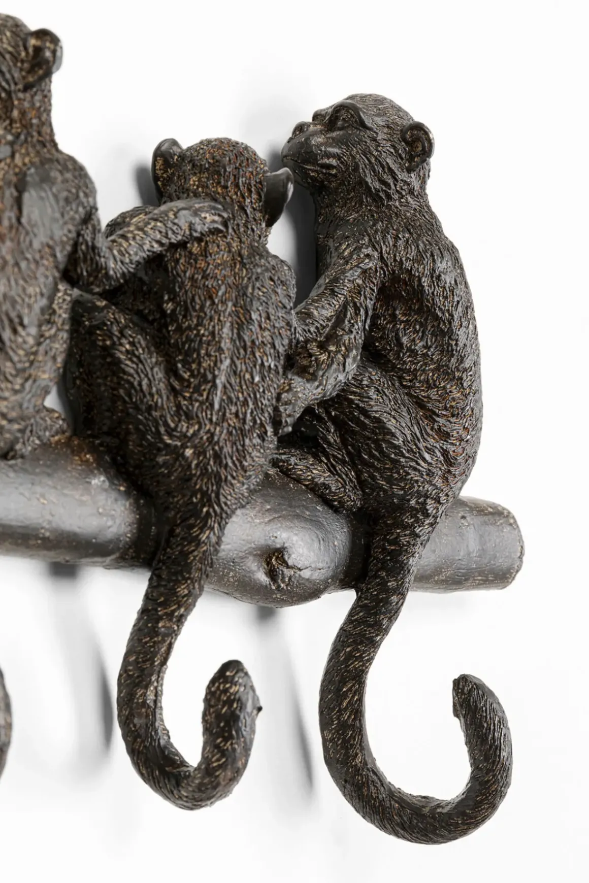 Hängare Monkey Family - Svart, 4 krokar - KARE Design