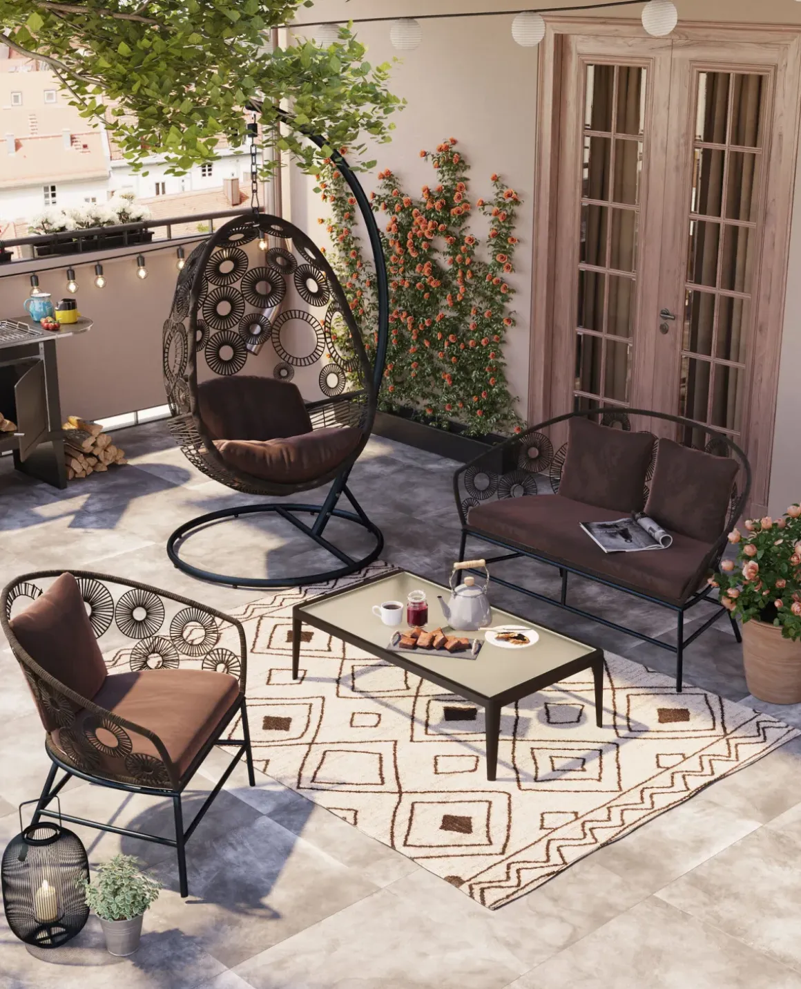 Hängstol Ibiza Brun - KARE Design