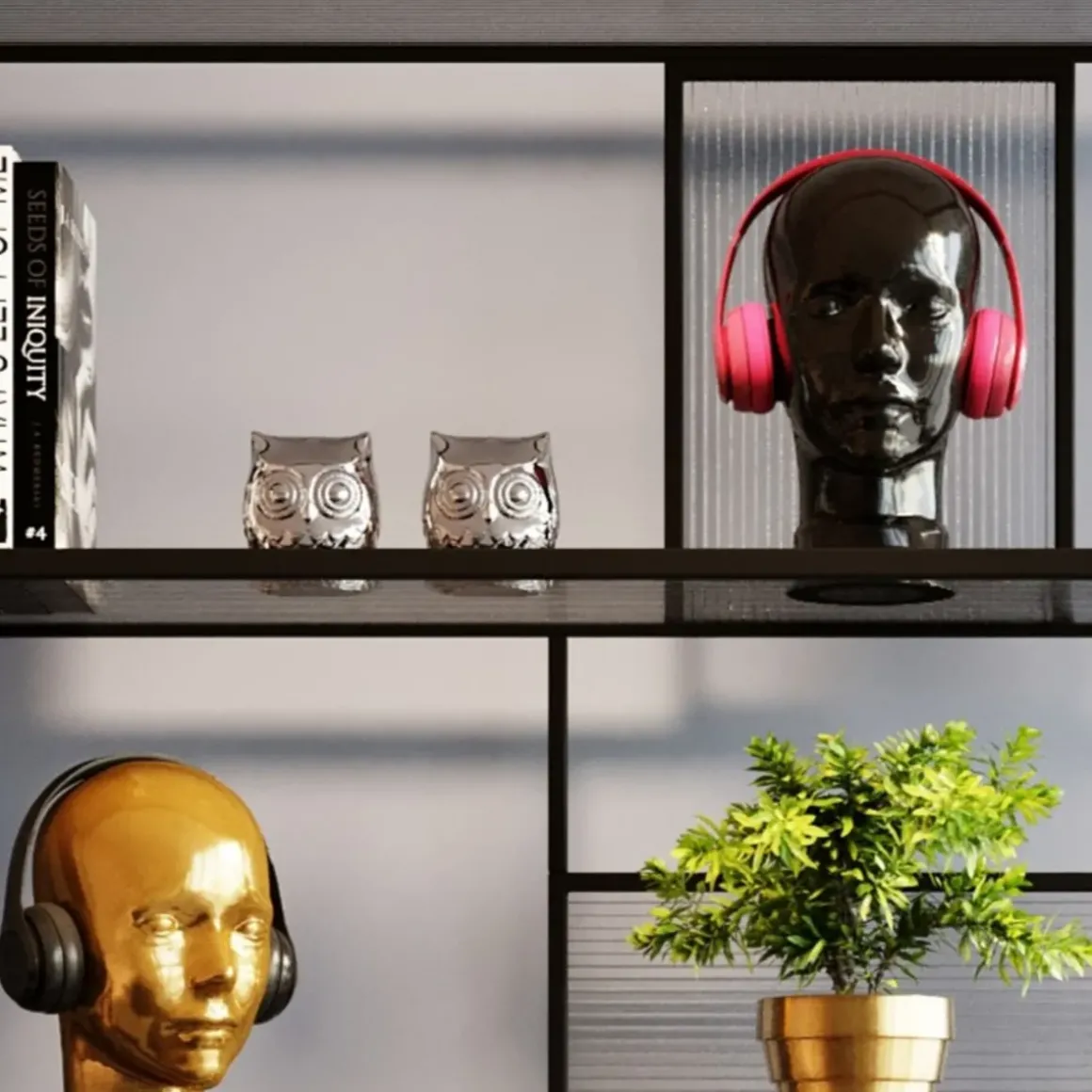 Hörlurställ Headphone Mount Black - Svart Glas - KARE Design