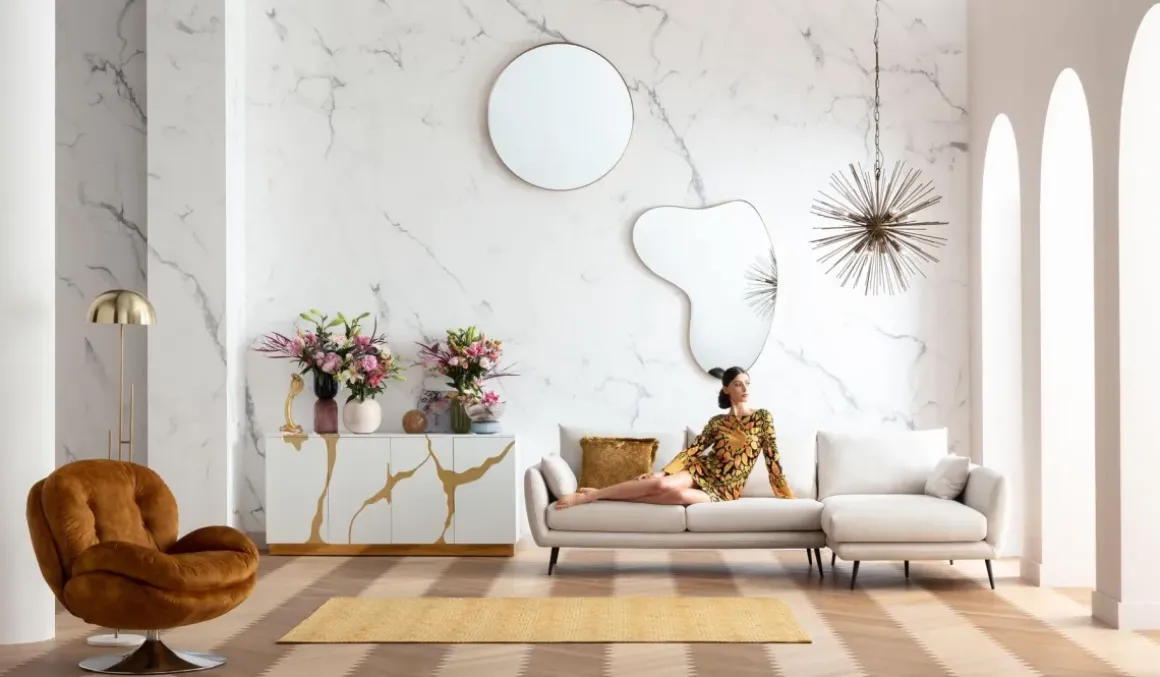 Hörnsoffa Amalfi - Creme Höger, 275x159cm - KARE Design